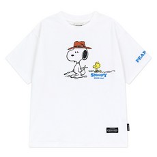 젤리스튜디오 아동용 피너츠 스누피와 우드스탁 피싱반팔 티셔츠 리스튜디오 아동용 피너츠 스누피와 우드스탁 피싱반팔 티셔츠