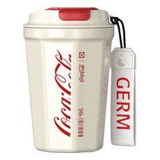 점 GERM 점 코카콜라 옥타곤 진공 텀블러, 1개, 화이트, 390ml