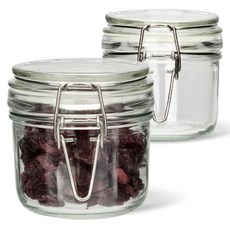 미르 투명패킹 슬림 원통형 밀폐 유리병, 2개, 200ml
