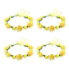 Home Flow花園的精靈拍攝道具花冠 4入, 黃色