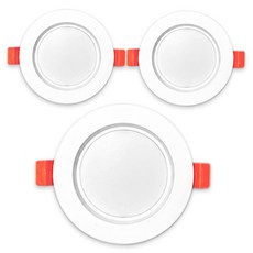 LED 90mm 다운라이트 S 8W 주광색, 화이트, 3개