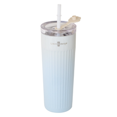 리빙오보제 그라데이션 슬림핏 스트로우 텀블러, 스카이블루, 500ml, 1개 1개, 500ml, 스카이블루