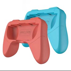 호후 닌텐도 OLED 스위치 컨트롤러 그립 조이콘 신핸들, 네온블루, 네온레드, 2개 네온블루, 네온레드, 2개
