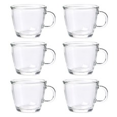 글라스락 라떼 유리잔 255ml, 투명, 6개