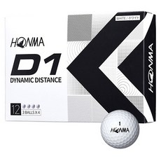 HONMA Golf 本間高爾夫 2022 D1高爾夫球 2層, 12入, 白色, 2個