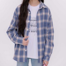 applepink 青少年寬鬆格子襯衫 U105