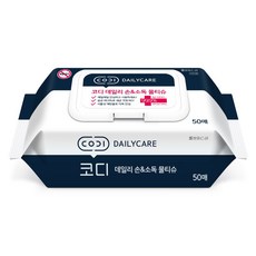코디 데일리 손 앤 소독 물티슈 캡형, 60g, 50매, 1개