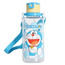 아이조움 아동용 도라에몽 트라이탄 어깨끈 빨대물통, 혼합색상, 1개, 380ml