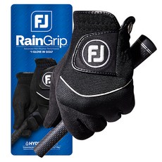 FootJoy 男款New Rain Grip高爾夫手套 雙手用, 黑色, 1個