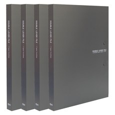 MiDAS HYUNPOONG 複合雙桿文件夾 上鐵 左鐵 A4, 灰色, 4個