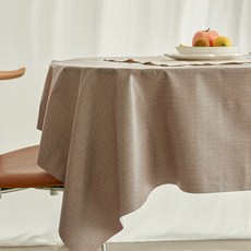 리빙공감 모던 가죽 방수 무지 테이블 식탁보, 브라운, 6인용(220 x 140 cm), 1개 브라운, 6인용(220 x 140 cm), 1개