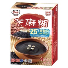 多多 Torto 即溶黑芝麻糊, 25%減糖份, 香港製造, 4包, 1盒