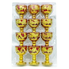 生活King 佛光杯12入組 祭祀杯 祖先杯 拜拜杯 敬神杯 祭祖用品, 1組, 4.8 x 4.8 x 6.3cm
