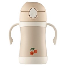 foogo 幼兒用優質中性系列吸管杯 280ml TKFE-280, 中性米色, 1個