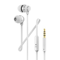 아이리버 3.5mm AUX 갤럭시 노트북 컴퓨터 알루미늄 커널형 유선 이어폰, BHC-70M, 화이트 BHC-70M, 화이트