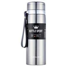 어쉐어 심플 거름망 휴대용 보온 보냉 병, 600ml, 실버 600ml, 실버
