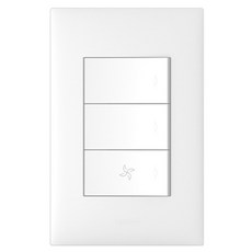 Legrand 羅格朗 Apella White簡約3孔開關 下方FAN, 1個