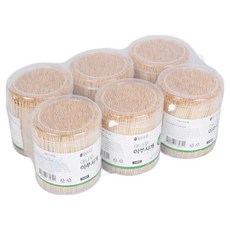 지앤디맑은하루 원통 대나무 이쑤시개, 1100개입, 6개 6개, 1100개입, 원통 대나무 이쑤시개 1100p