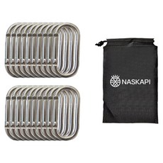 NASKAPI 鋁製登山扣, 銀, 20個