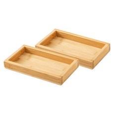 마켓피오 주방 우드 사각형 차 트레이 타입 1, 내추럴, 2개 내추럴, 2개