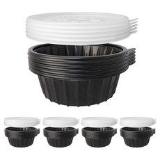블룸엣홈 냉면 칼국수 용기 블랙 소 195 x 195 x 65 mm + 뚜껑 세트, 25세트