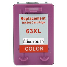 그래토너 HP 63XL 호환 잉크 카트리지 대용량 F6U64AA, 컬러, 1개