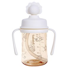 베베락 유아용 PPSU 실리콘토퍼 빨대컵 210ml, 크림, 1개