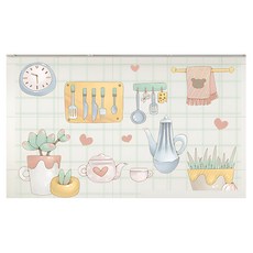 아이엠데이즈 주방 기름방지 타일 시트지, 웜키친, 1개
