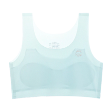 愛北鼻 蠶絲發育內衣 女童 薄棉墊背心, 淺藍色, 3XL(95)