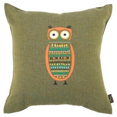 ORIGO 刺繡靠枕套, 彩色貓頭鷹