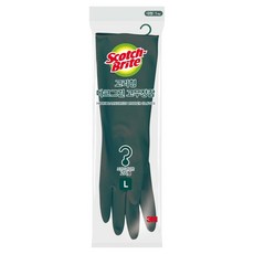 3M Scotch-Brite 百利 3M環型橡膠手套 雙手穿戴組, 1組, 大(L), 深綠色