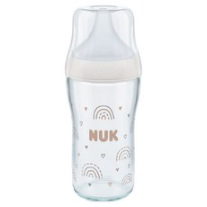 누크 유아용 퍼펙트매치 유리젖병 + 젖꼭지 M 세트, 레인보우, 1세트, 230ml