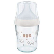 누크 유아용 퍼펙트매치 유리젖병 + 젖꼭지 S 세트, 레인보우, 1세트, 120ml