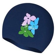 랠리 실리콘 수모 디자인 수영모자 PRUC904, 1개, Navy