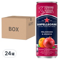 SANPELLEGRINO 聖沛黎洛 氣泡水果飲料 柑橘紅石榴, 330ml 罐裝 24入, 24罐