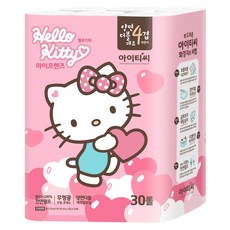 ITC 헬로키티 프렌즈 4겹 양면 더블 데코 롤 화장지, 25m, 30개입, 1개