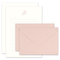 대시앤도트 에버모어 레터프레스 편지지 4p + 봉투 2p 세트, 01 joy flower, 2세트 01 joy flower, 2세트