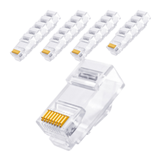 Neon 台灣霓虹 Cat6 RJ45 網路水晶頭 三叉鍍金 50u 20個 ECN3