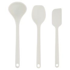 Berthan 站立式迷你副食品烹飪工具 3件組, 1組, 乳霜, 鍋鏟+烹飪勺+長柄勺
