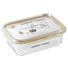 Corelle Brands 康寧餐具 Snapware SNOOPY 耐熱玻璃保鮮盒 1540ml, 復刻黑白, 1個