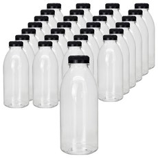 미르 고강도 프리미엄 투명 페트 원형 주스병 블랙, 28개, 500ml 28개, 500ml