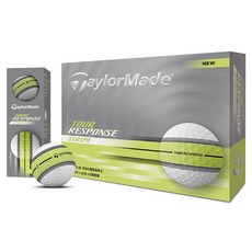 TaylorMade 2025 Tour Response條紋高爾夫球 3層, 黃色, 12入, 1個