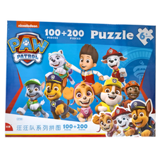 Disney 迪士尼 汪汪隊拼圖 二合一幼兒童拼圖 (100片+200片) 寶寶益智玩具, 100 pieces+200 pieces, 1盒