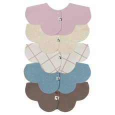 코니 유아용 턱받이 5종 세트, E(핑크라벤더, 오트밀, 아이보리체크, 블루그레이도트, 모카), 1세트 E(핑크라벤더, 오트밀, 아이보리체크, 블루그레이도트, 모카), 1세트