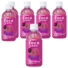 sugarlolo 椰果飲料 葡萄風味,6瓶,340ml,韓國進口,無糖,低卡,Q彈椰果