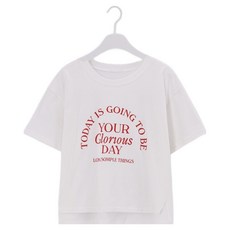 Chic Fox 女款Going To印花開叉T恤, 紅色