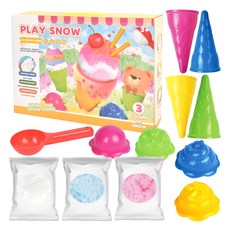 매직 스노우 클레이 도우 플레이 세트, 아이스크림 (lc45-2c), 550g, 1개 아이스크림 (lc45-2c), 550g, 1세트