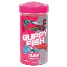 UP AQUA 雅柏 孔雀魚飼料 E-228-100, 100g, 增強體色，促進生長，提高免疫力, 1罐