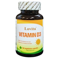 Lovita 維他命D3 800IU 素食膠囊 100顆/罐，幫助鈣質吸收，維持骨骼健康, 380mg, 1罐