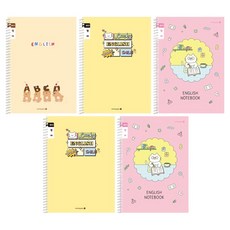 모닝글로리 채움노트 초등 스프링노트 영어 좁은칸 B 5p 세트, 혼합색상, 1세트 혼합색상, 1세트